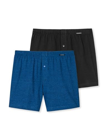 Schiesser Herren 2 Pack Boxershorts Baumwolle Jersey weich Multipack-Jerseyboxer Unterwäsche, Sortiert 1_180931, 7/ (2er Pack) im Sale